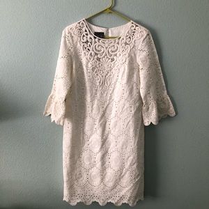 White Boho Hippie Eyelet Mini Dress size 4